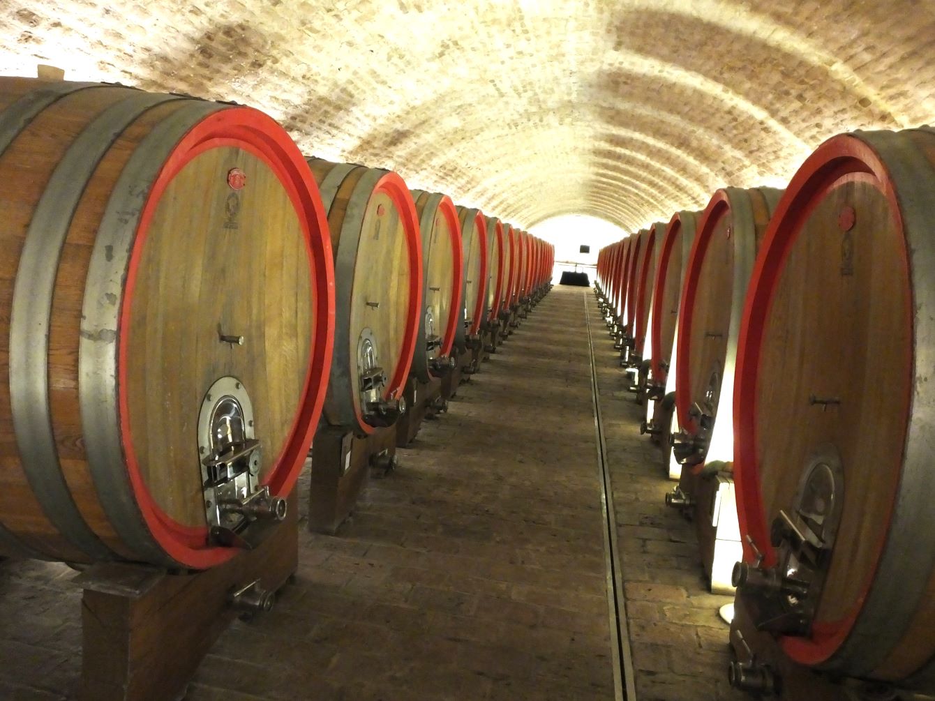 Im Weinkeller Belje sind Holzfässer mit 10.000 Liter Inhalt zu bestaunen
